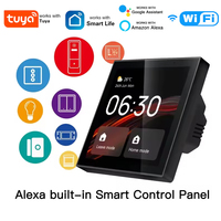 MOES Tuya Smart Wifi Touch Center Control Panel Screen,Bulid in Alexa Voice Control & ZigBee Gateway For Smart Scenes 4 Inches