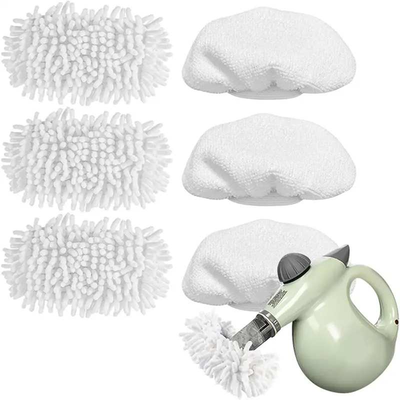 ABRG-Handheld Steamer Washable Cloth 6 Pc Universal Steam Cleaner Accessories, Reusable Steam Shot Attachments, Steam Mop Pads