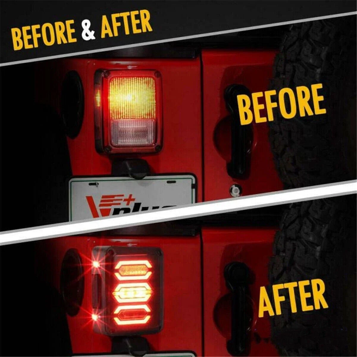 Wrangler Tail Lamp Waterproof Rear Brake Light Led Tail Light Easy Installation Jk Rear Light For Night Driving Vehicle Rear