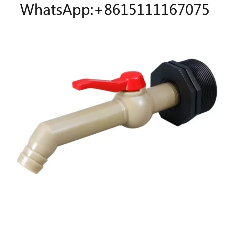 200L Large Flow Plastic Barrel Tap Leak Proof Discharge Valve Cross Lid Spigot for Oil Chemical Drum