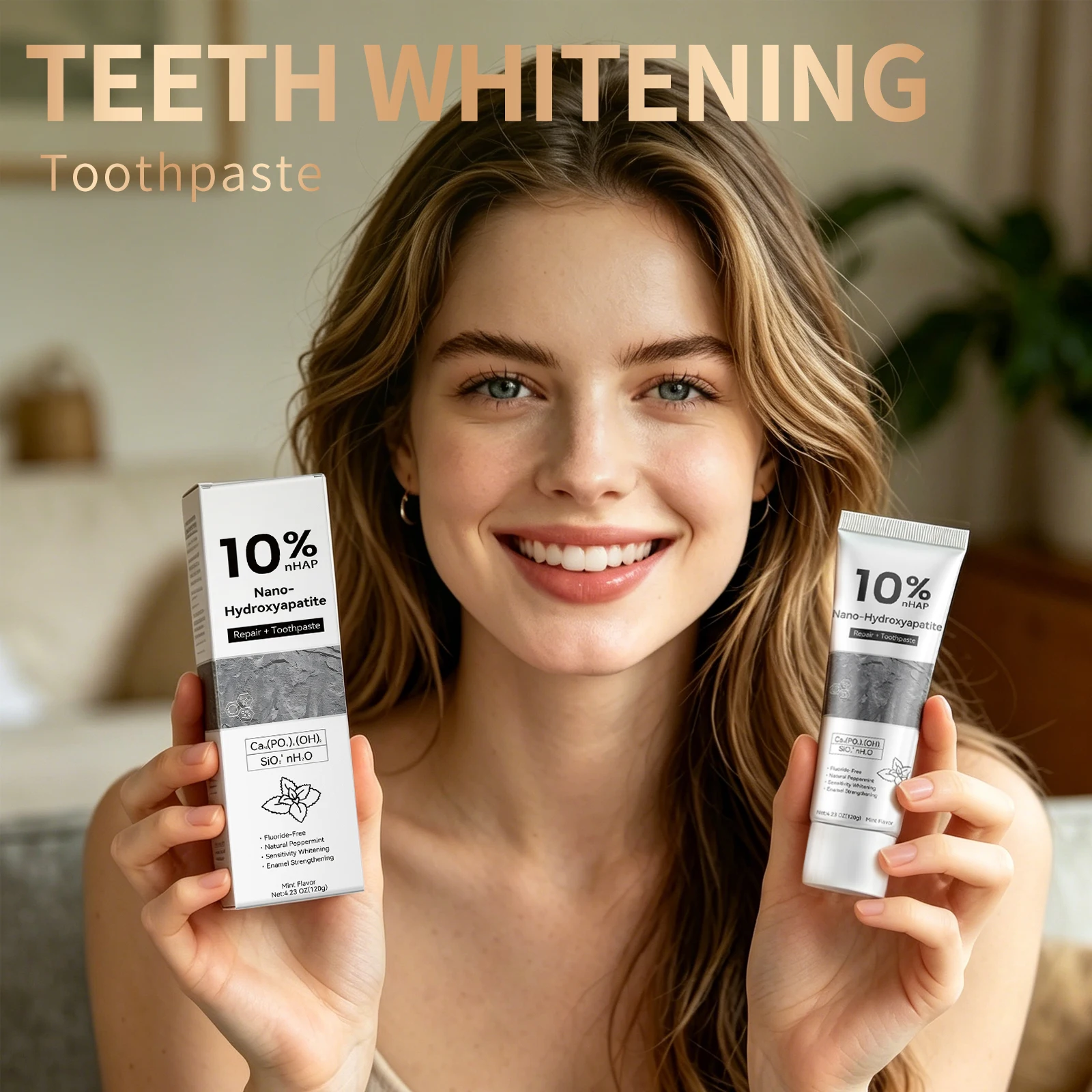 Dentifricio probiotico sbiancante per la riparazione della cavità orale familiare, rinforza l'alito e sbianca i denti, 120g
