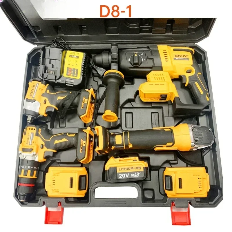 DW2113 Battery 20v Electric Drill Angle Grinder Electric Hammer Brushless Drill Cordless Power Tool Combo Kit