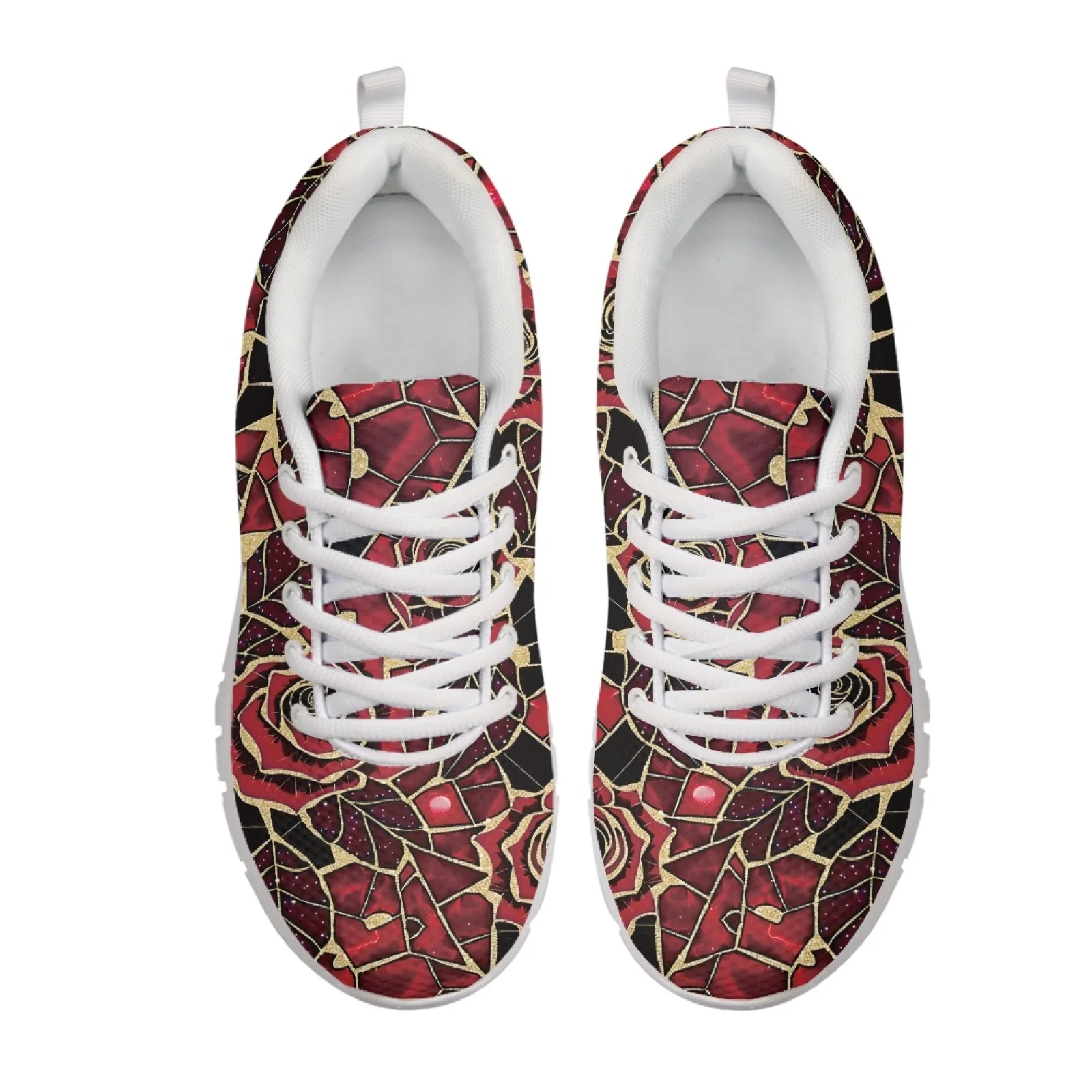 Coloranimal Stained Glass Rose Mens Athletic Trainers Breathable Lightweight Women Running Shoes for Jogging