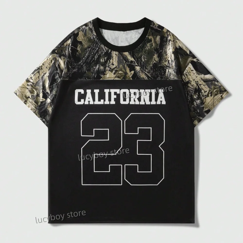 

Mens California 23 Print Short Sleeve T Shirt Man O-Neck Sportwear jerseys black Football Tee Vintage Casual Tops Men Clothes