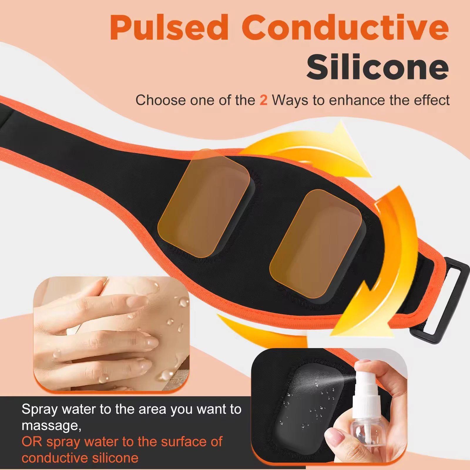 Cinturón de muñeca con calefacción inalámbrica, ajustable, 8 modos, 19 intensidades de calefacción, cinturón de masaje de microcorriente, pulsera de compresión para aliviar el dolor