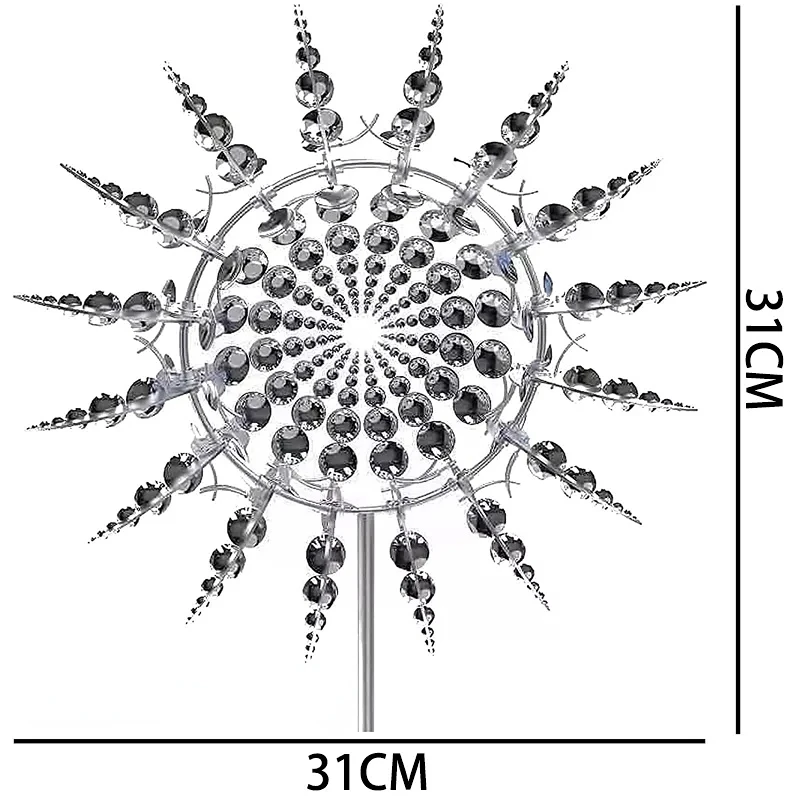 Molino de viento de Metal único y mágico, escultura cinética alimentada por viento 3D, Spinners solares de viento de Metal para césped, decoración de patio y jardín, nuevo