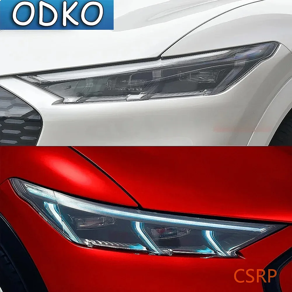 Car Headlight Protective Film Front Light Transparent Smoked Black TPU Sticker 2 Pcs For Ford Mustang Mach E 2021 2022