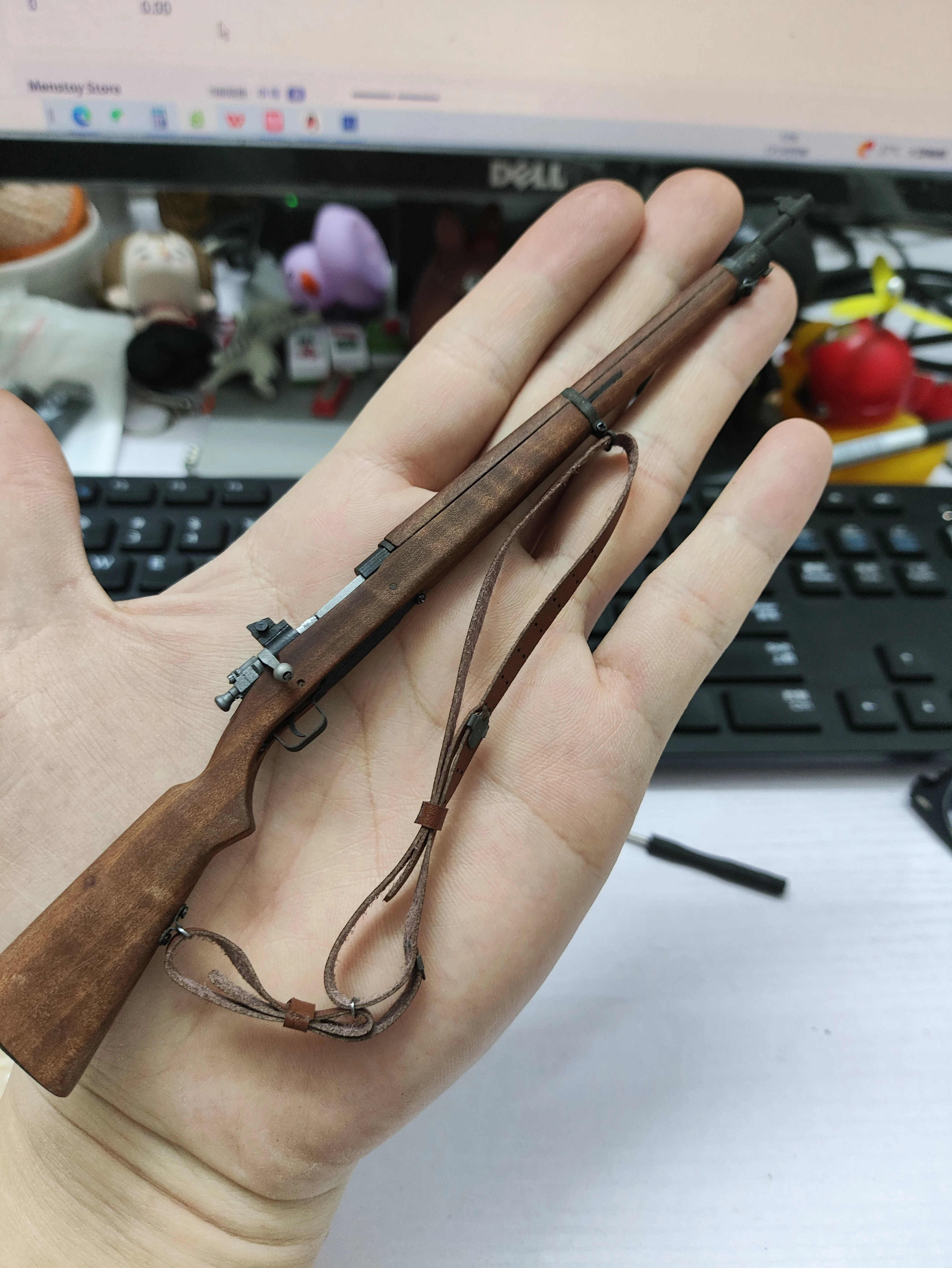 1PC 1/6 fatto a mano in legno massello metallo Springfield fucile giocattolo pistola WW2 soldato per action figure