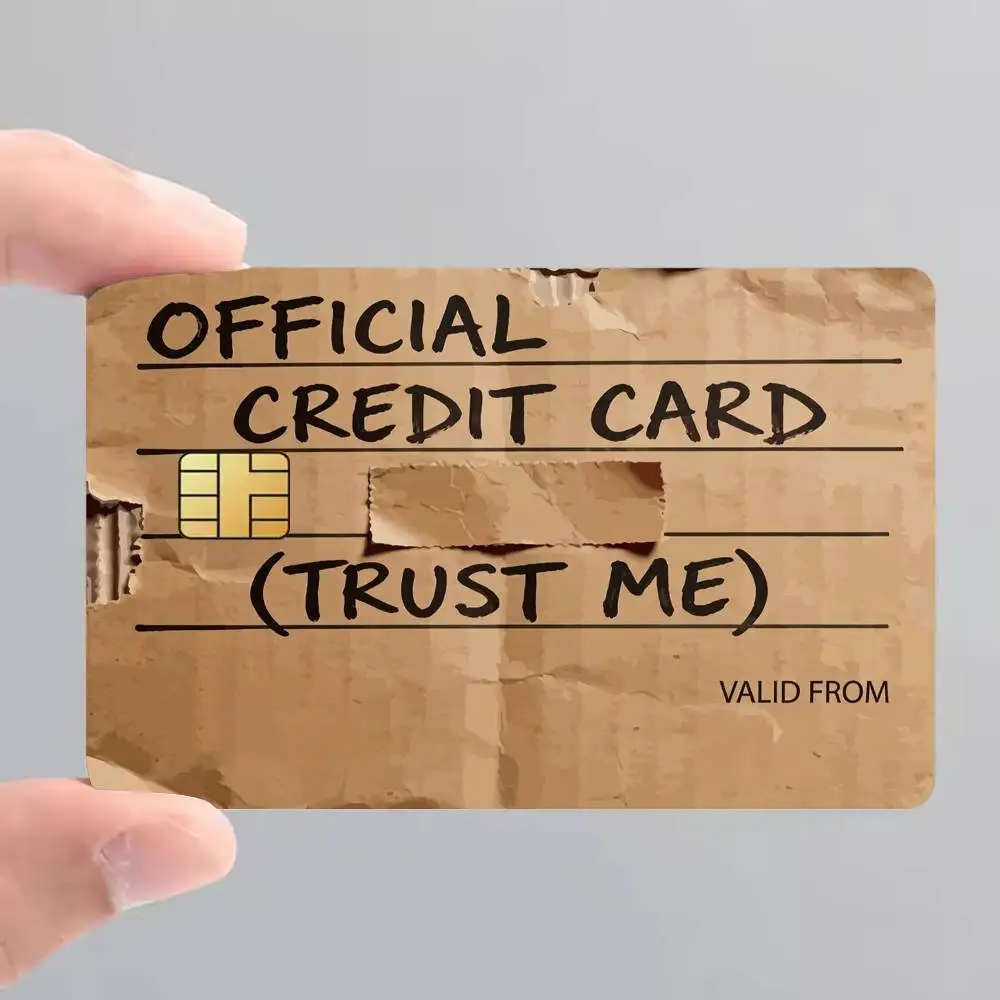 Classic Authentic Torn Paper Trust Me Bank Credit Cards Bus Pass Stickers Cool Decoration Waterproof 4PCS Card