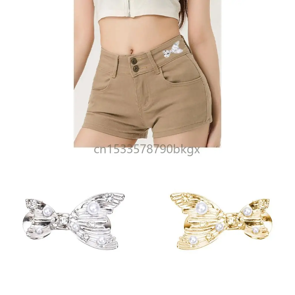 

Регулируемые стразы Жемчужины Жемчужина зажим для джинсов No Sew Compateable Accessous J78E