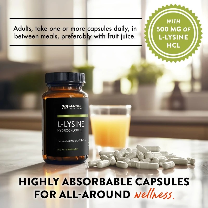 L-Lysine (L-Lysine Monohydrochloride) 1000 ملجم، الأحماض الأمينية، وظيفة المناعة غير وراثيًا، 60 كبسولة نباتية #6