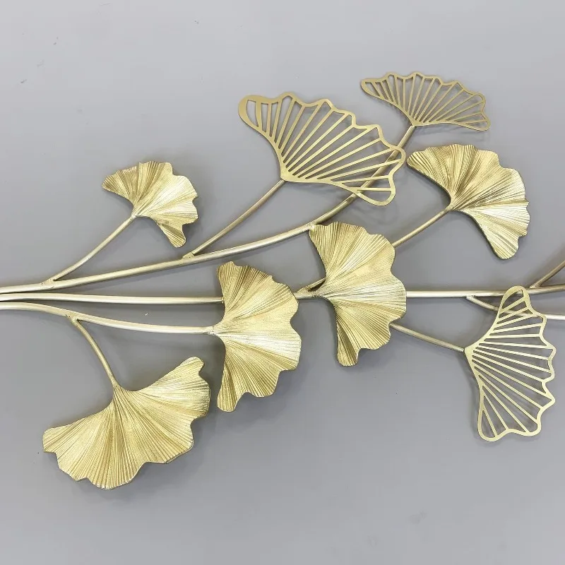 

Pure handmade all-copper living room wall hanging pure copper casting apricot leaf villa wall decoration