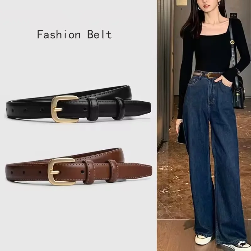 Casual Fashion Belt with Simple and High-end Feel, Needle Buckle Double Loop Belt Suitable for Daily Wear