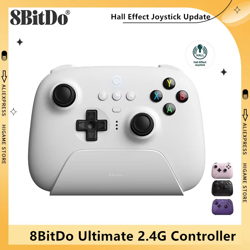 8BitDo Ultimate 2.4G Controller With Hall Effect Joysticks Support For Windows10/11,PC,Android,Raspberry Pi,Gamepad For Apple