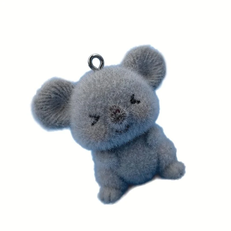 Fashionable Koala Keyring Stylish Accessory in Resin Flocking Materials for Those Who Love Unique and Fun Designs