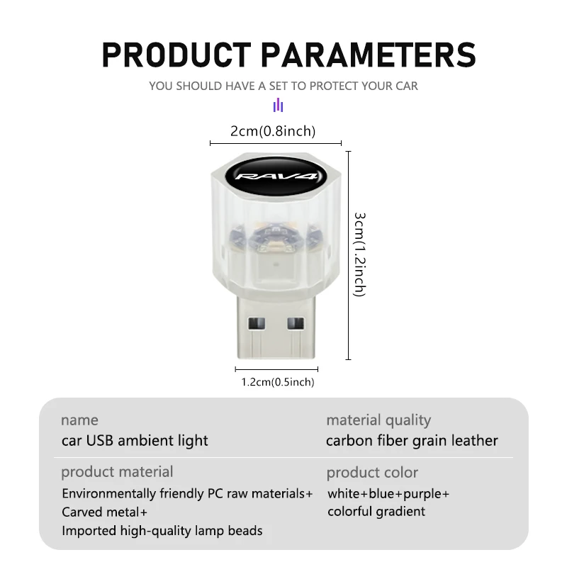 سيارة USB LED المحيطة ضوء مصباح التدرج الملونة ضوء الليل لتويوتا برادو 90 120 150 J90 J120 J150 LC90 LC150 2015 2016