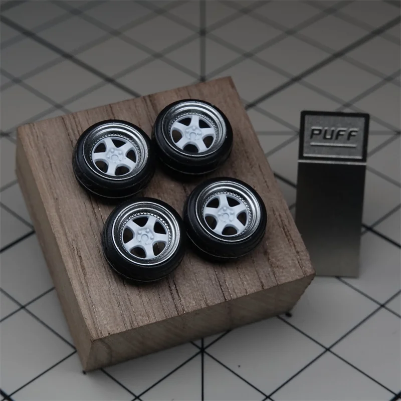 Model Car 1/64 Wheels Work-S1 Wheels Diameter 6.8mm With Rubber Tires Modified Parts Racing Vehicle Toy Tomica 4pcs Set