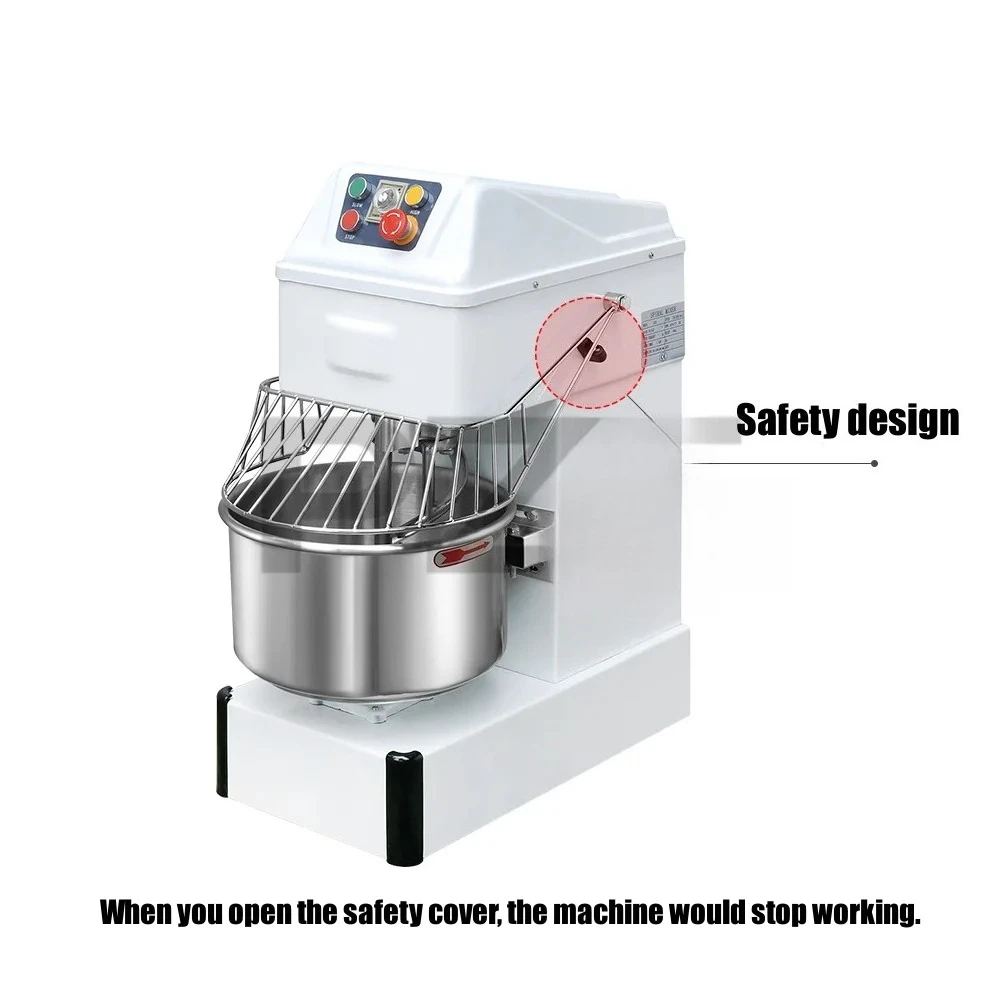 Commercial Stand Electric Flour Dough Kneader Mixer Spiral Pizza Cake Bread Machine Bakery Equipment 12kg 34L