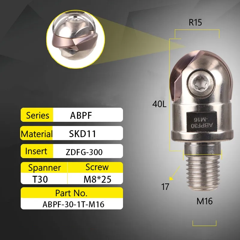 ABPF Fast Feed Locking Tooth Type Milling Cutter Head Steel Seismic Resistant Milling Cutter Head ZDFG Blade