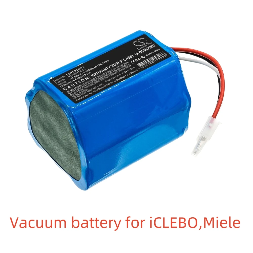 Li-ion Vacuum battery for iCLEBO，14.52v，6800mAh，Omega O5 YCR-M07-20W XIC013 Scout RX3 120