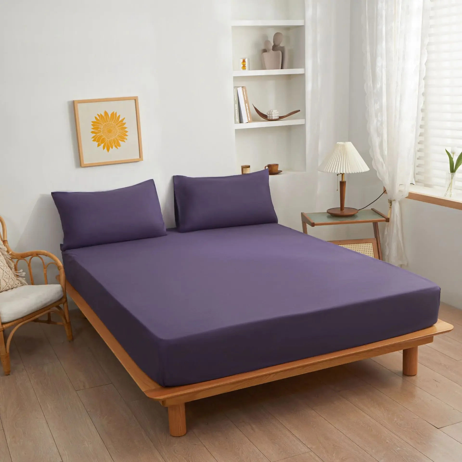 

1 шт. однотонный водонепроницаемый наматрасник, полиэфирный материал, тонкий дышащий, одноцветный комплект постельного белья для спальни Four Seasons