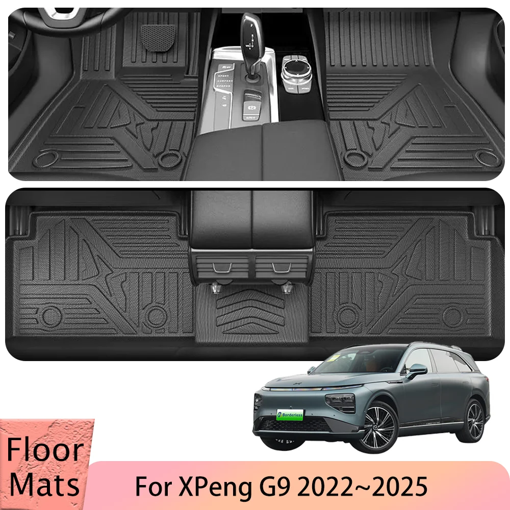

For XPeng G9 2022~2025 2023 2024 LHD Car TPE Floor Mats Waterproof Scratch-resistant Carpets Interior Protection Accessories