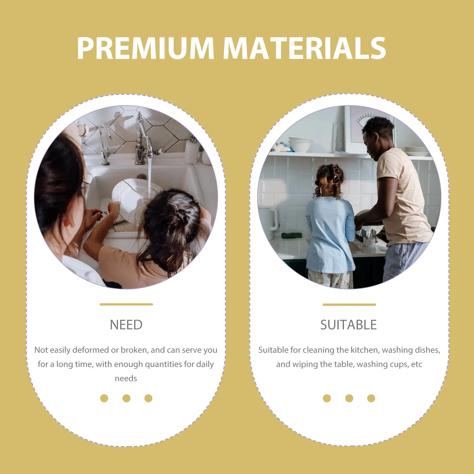 

3pcs Dish Cloths Kitchen Cleaning Cloth Not Easily Broken Multi-Purpose Wash Sponge Mesh Net For Dishes Pots Bowls Scrubber Pad