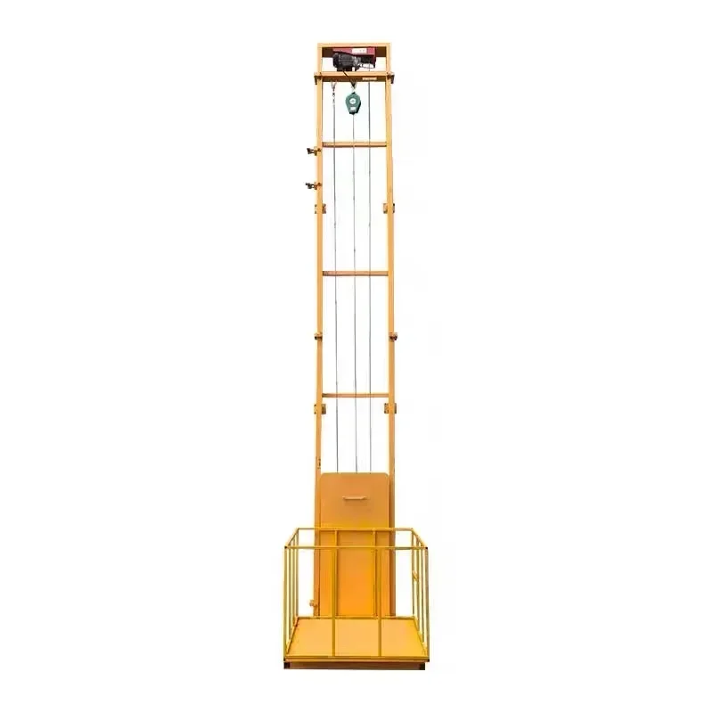 Electric Elevator, Loft Elevator, Small , Simple Cargo Elevator, Guide Rail Type  Monorail Platform