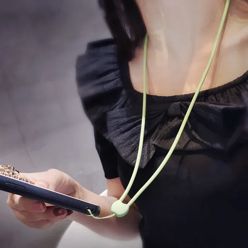 Cordino per telefono lungo in Silicone per iphone huawei samsung redmi xiaomi cinturino per collana colore caramella per portachiavi con Badge per carte di lavoro