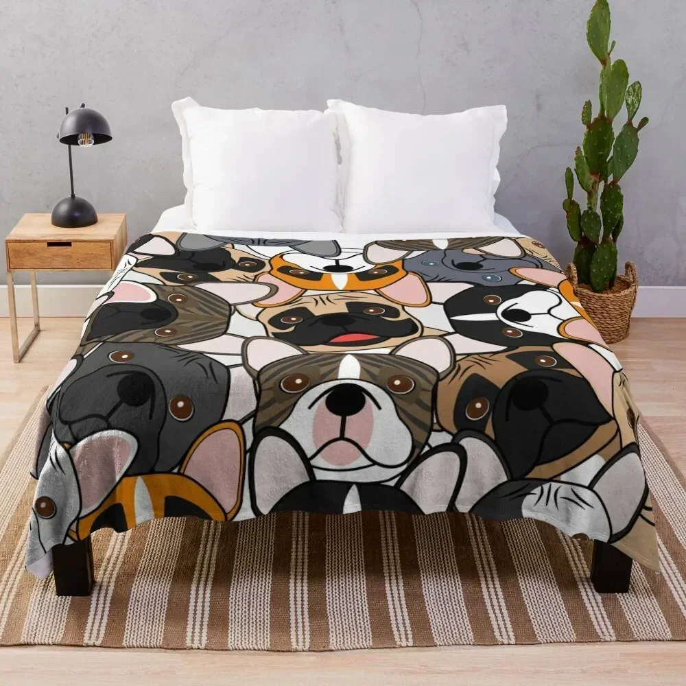 

Frenchie Squad Throw Blanket Fuzzy Plush Throw Blanket for Sofa Chair