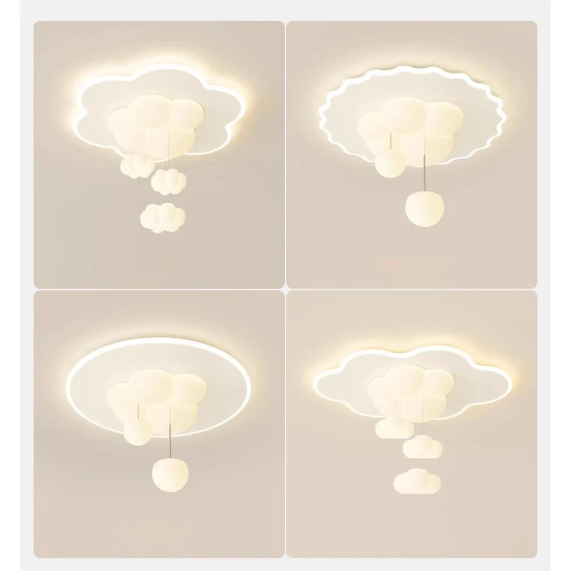 Nordic Children\'s Room Ceiling Lamps Cream Cloud Bubble Lamp Romantic Warm Little Boy Girl Bedroom Ceiling Lights Remote Control