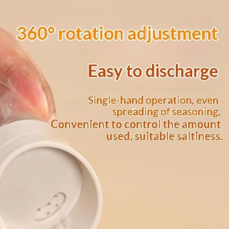 Salt Bottle for Kitchen With Rotating Lid Seasoning Spice Jar Compact Design Leakproof Herb Pepper Organizer for Home Use 1/4PCS