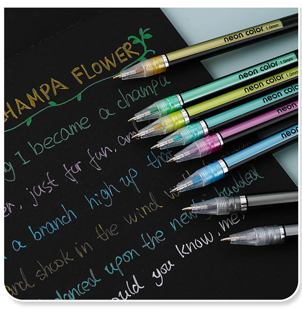 12/24Pcs Metallic Glitter Farben Gel Stifte Für Schule Büro Erwachsene Malbuch Zeitschriften Zeichnung Kunst Marker Förderung stift – Detail 4