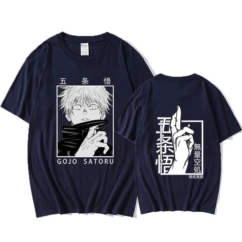 New Gojo Satoru Print T Shirt Men's Women's Casual Personality Loose T Shirt Streetwear Fashion Anime Harajuku Tees