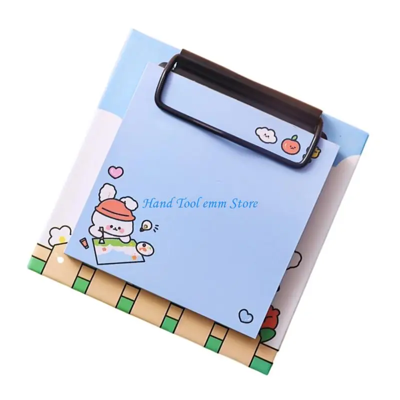 

H37F 30Sheets Cartoon Note Pad with Clipboard 3x3Inch Small Pocket Memopad
