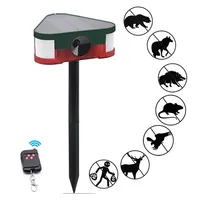 Outdoor 360° all-round Remote Control Solar Ultrasonic Animal Repellent Siren Repeller Rechargeable Cat Pest Fox Bird Sensor