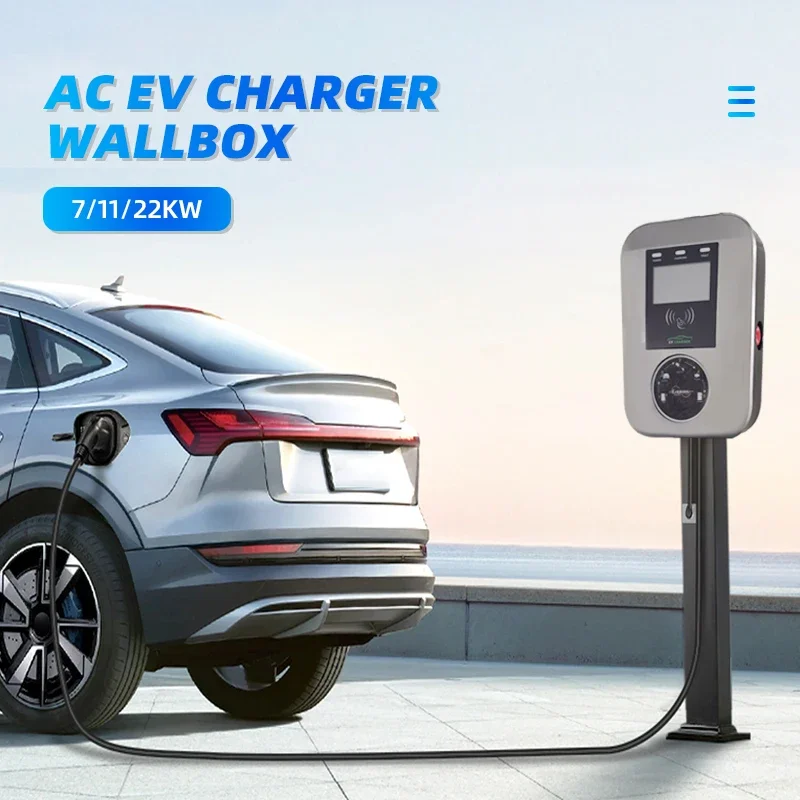 New Style 7kw 11kw 22kw Smart Wall-mounted Car Charger AC Home Use Electric Vehicle Charging Station Type 2 Ev Charger