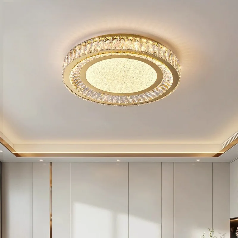 Zhongshan factory direct sales simple modern atmosphere room light master bedroom light luxury crystal living room light ceiling