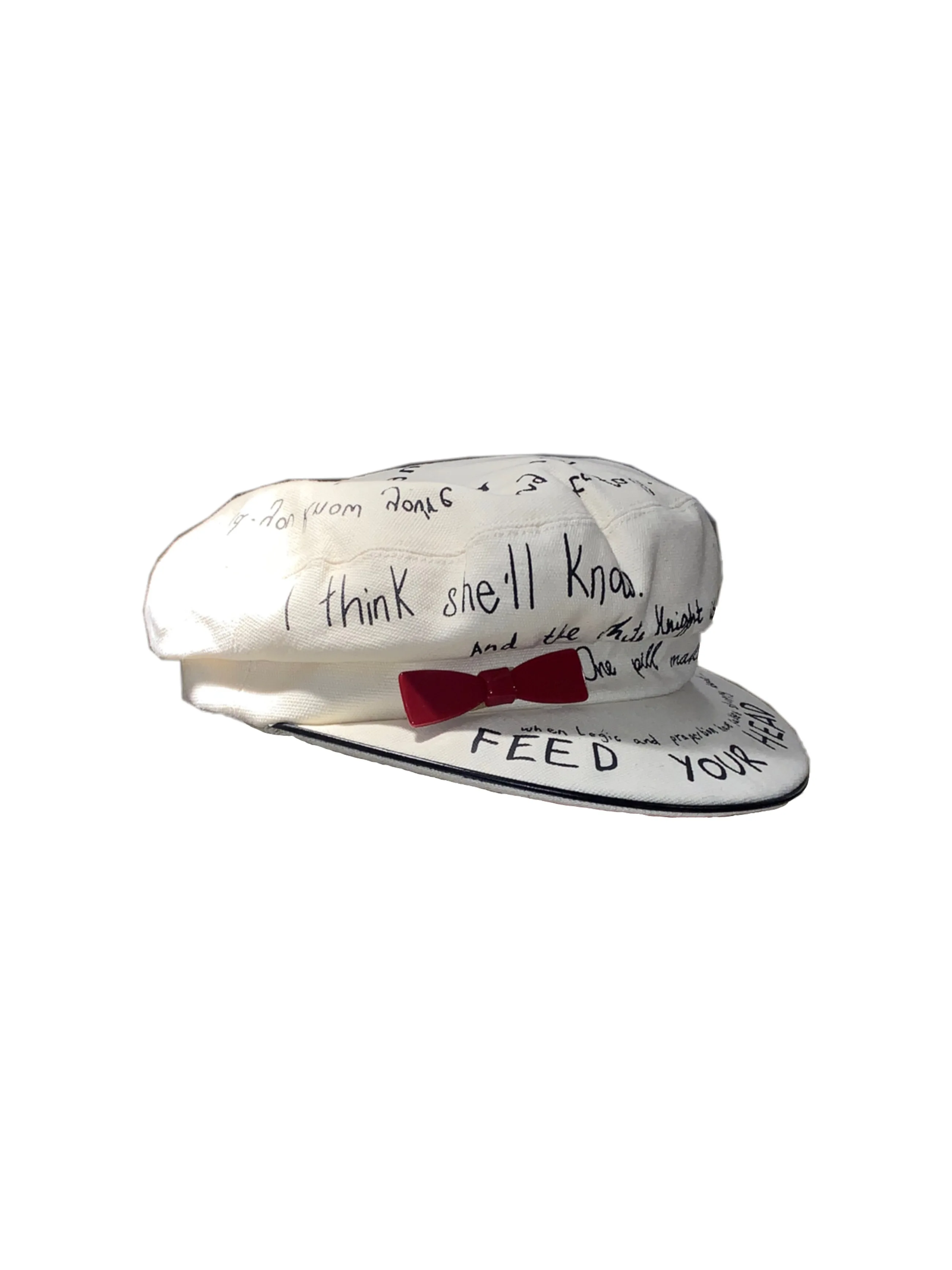 Punk Sweetheart Y2K Print Bowler Hat Graffiti Letter Grunge Aesthetic Bow Bucket Hat for Women Fashion Caps