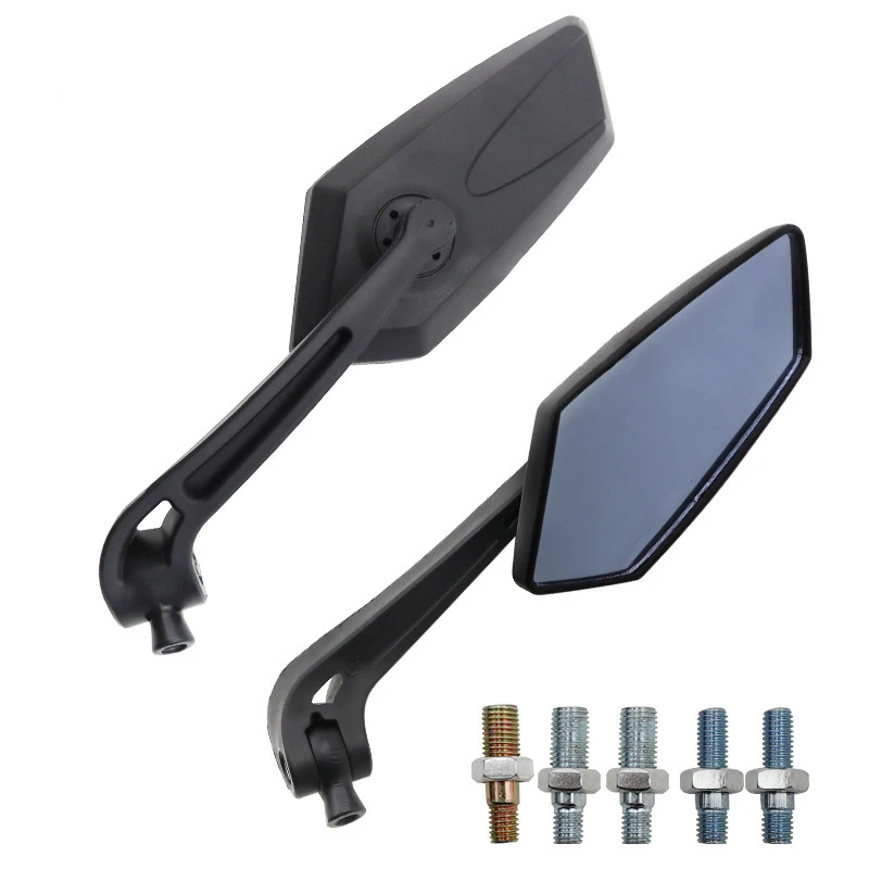 Motorcycle Mirrors 2Pcs/Pair E-Bike Rearview Mirrors Scooter Electrombile Back Side Mirror 8mm 10mm ABS Plastic Moto Accessories