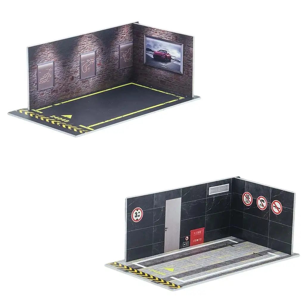 

2 Pack Car Model Diorama Parking Scenery 1/24 DIY for Model Car