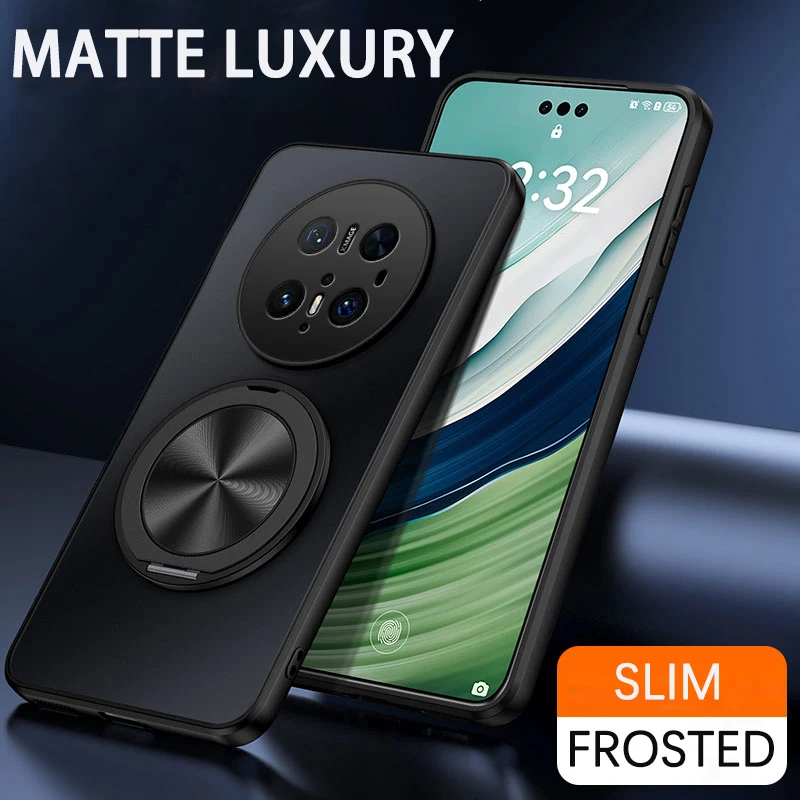 AG Frosted Hülle für Huawei Mate 30 40 50 60 70 80 Pro Max, Magnetring, 360 drehbarer Ständer, Halter, Objektivschutzhülle