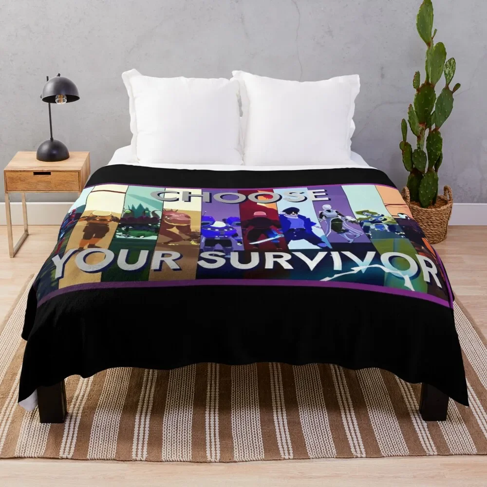 

Choose Your Survivor, Rosk Of Rain 2 Throw Blanket Thermal Extra Large Throw Decoratives Plush Blankets Luxury Summer Blankets