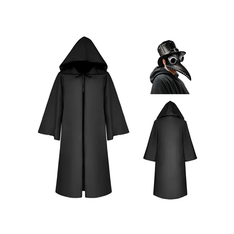 Coslan Plague Doctor Masker Kostuum Volwassen Kinderen Cosplay Carnaval Halloween Kostuum Kinderen Zwarte Dood Kostuum Plague Steampunk Doctor