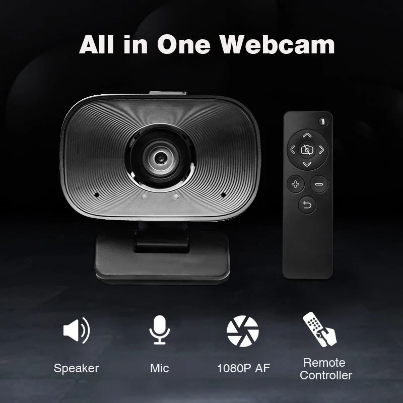 1080p 5X Zoom  All In 1 Remote Control USB Webcam With Loudspeaker For Online Teaching Video Conference Live Boardcast Camera