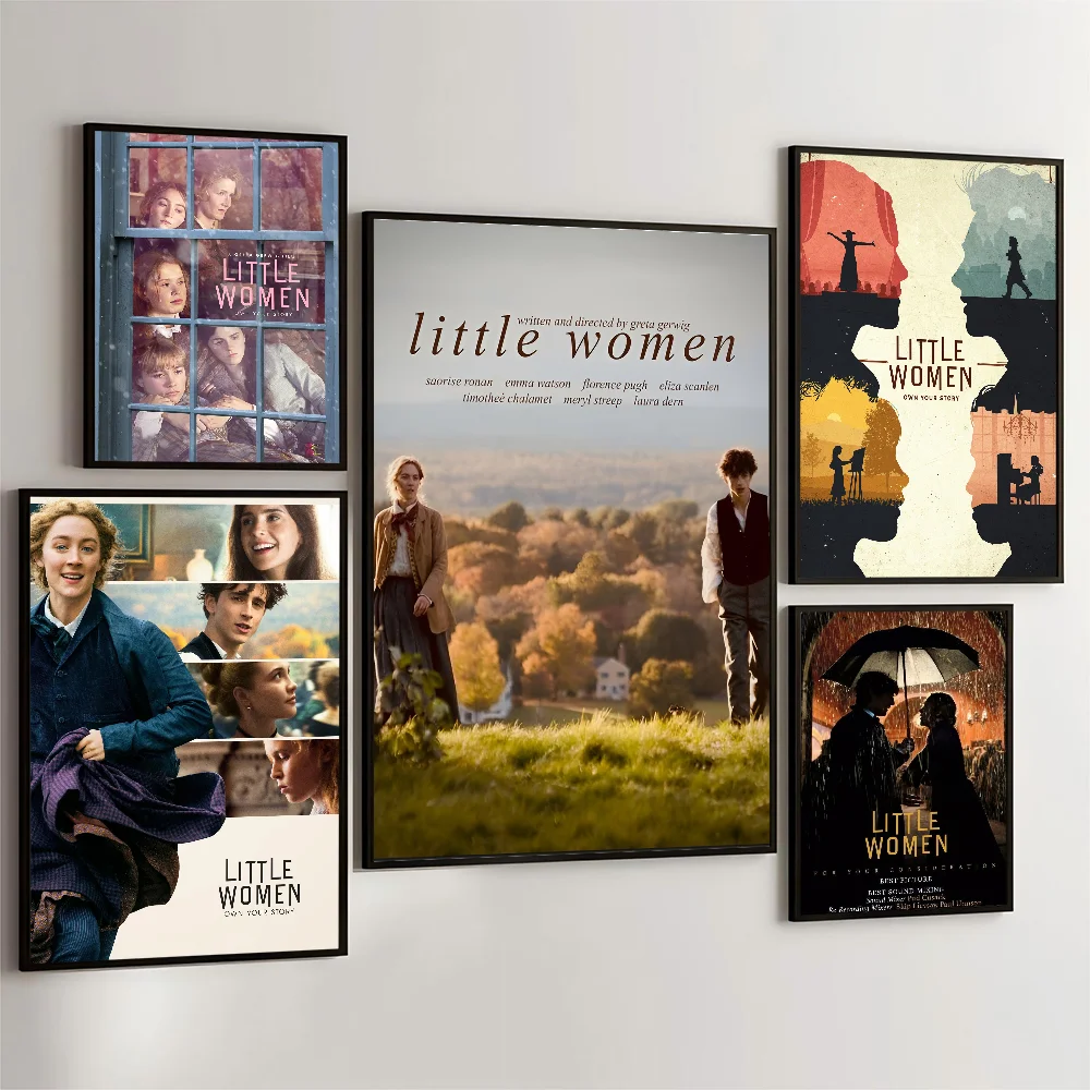1PC L-Little Women Poster Movie Sticky Posters Retro Kraft Paper Sticker DIY Room Bar Cafe Aesthetic Art Wall Painting