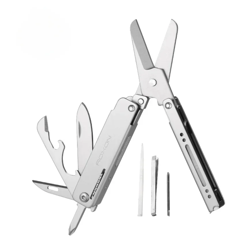 

ROXON M3 13 in 1 Multi Scissors EDC with Toothpick & Tweezers Outdoor Camping Field Portable Practical Equipment and Bits Set