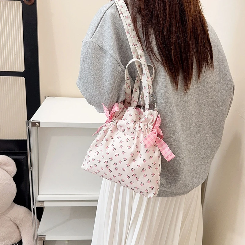 الحلو القوس الأزهار حقيبة يد فتاة واحدة الكتف حقيبة كروسبودي المنظم حقيبة الهاتف السفر حقيبة تسوق