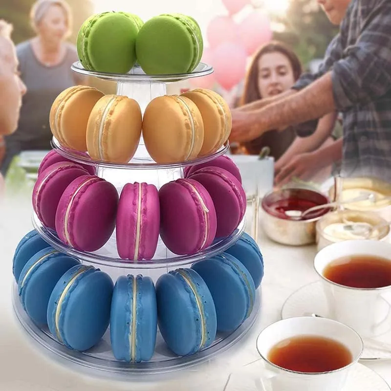 4/6 Tier Macaroon Pyramid Macaron Tower Display Stand For Macaron Cupcake Fondant Cake Stands Wedding Birthday Cake Decorating