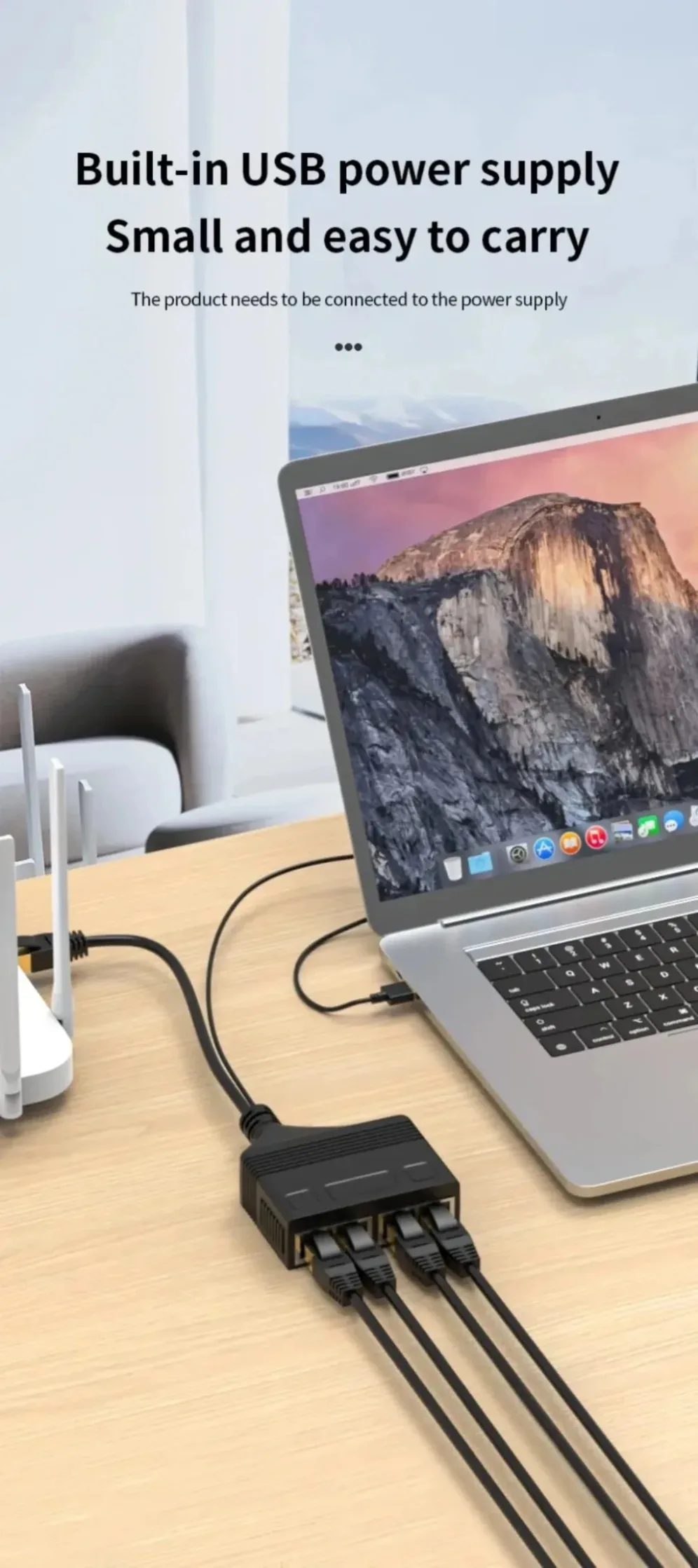 Divisor Ethernet 1 en 4 Out 100/1000Mbps LAN/Internet Cable divisor Cat5/6/7 divisor 1 a 4 RJ45 conector de extensión de red